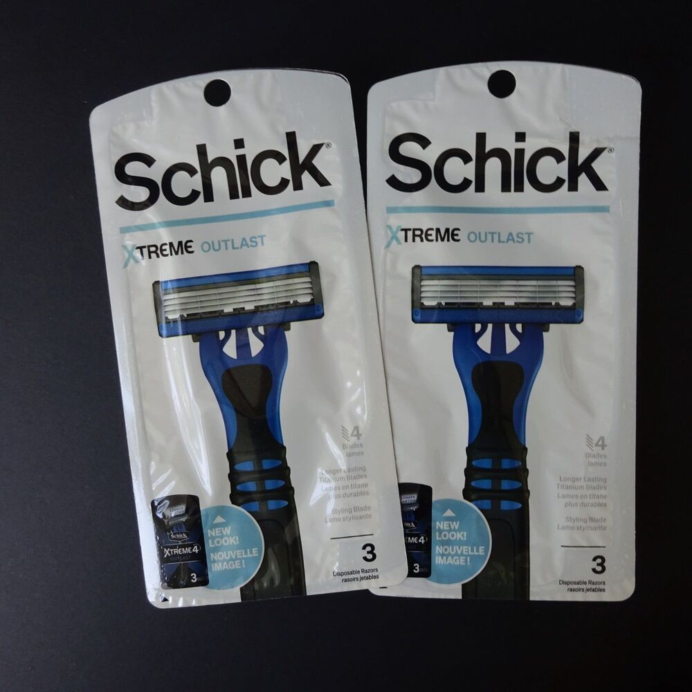 Schick Xtreme Outlast Disposable Razors Lot of 2 Packs - New